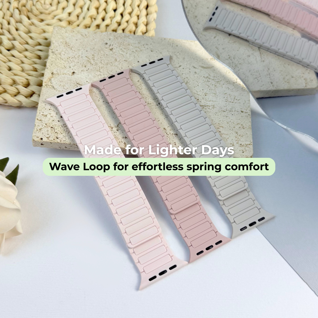 Lightweight magnetic Apple Watch wave bands designed for spring comfort